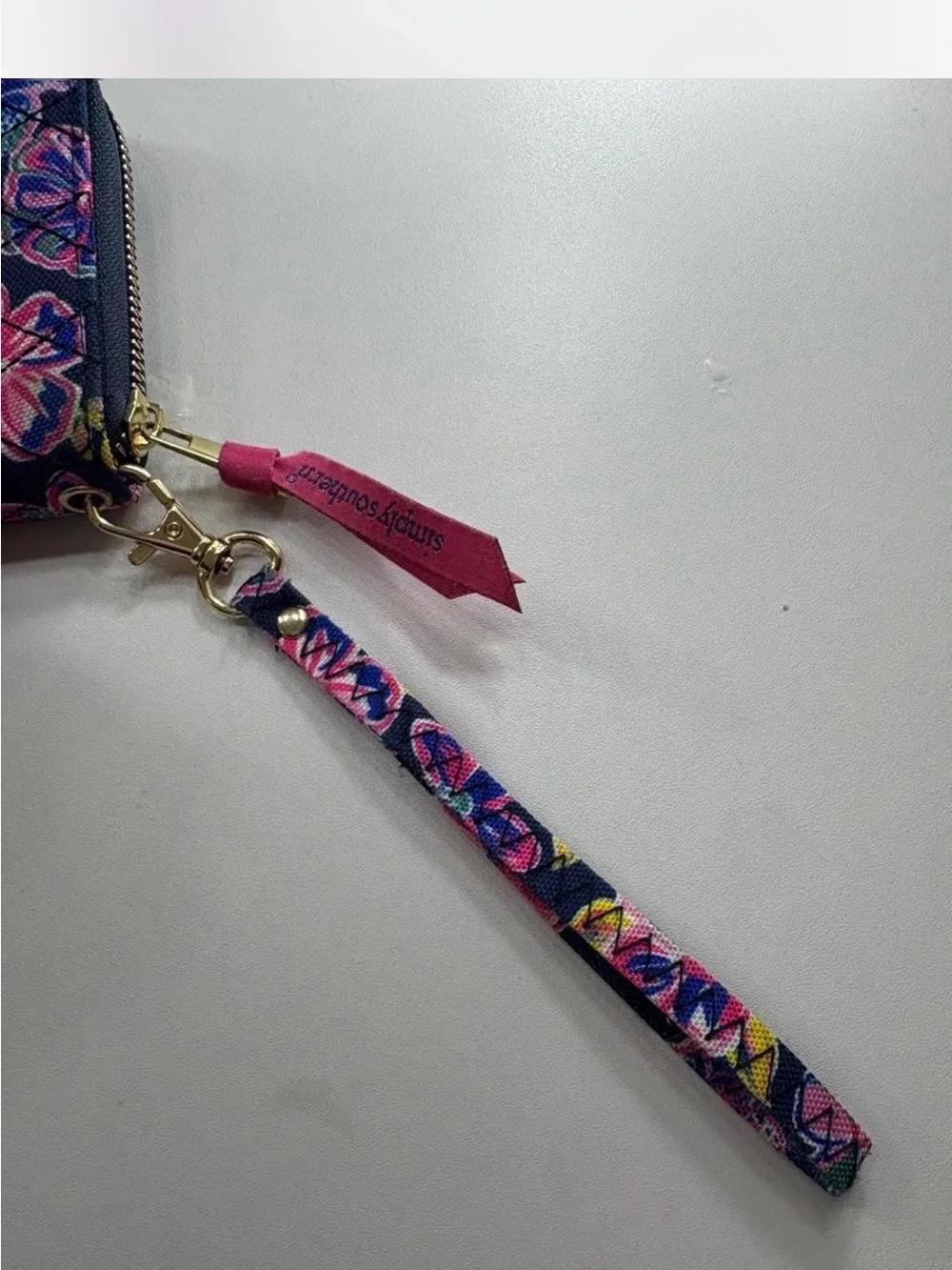 Simply Southern Navy Floral Quilted Wristlet